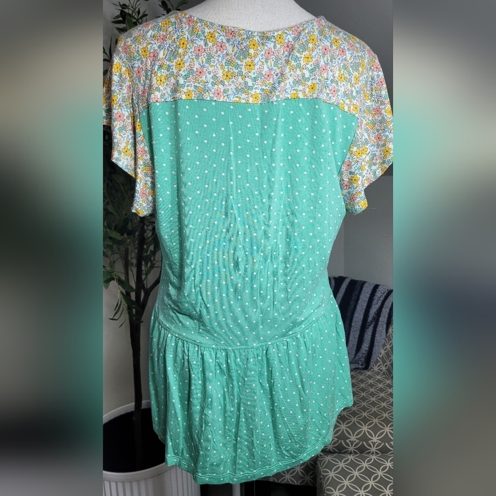 Matilda Jane Women's Size Medium Dream Chasers Free to Be Blouse Top Polka Dots - Picture 4 of 4